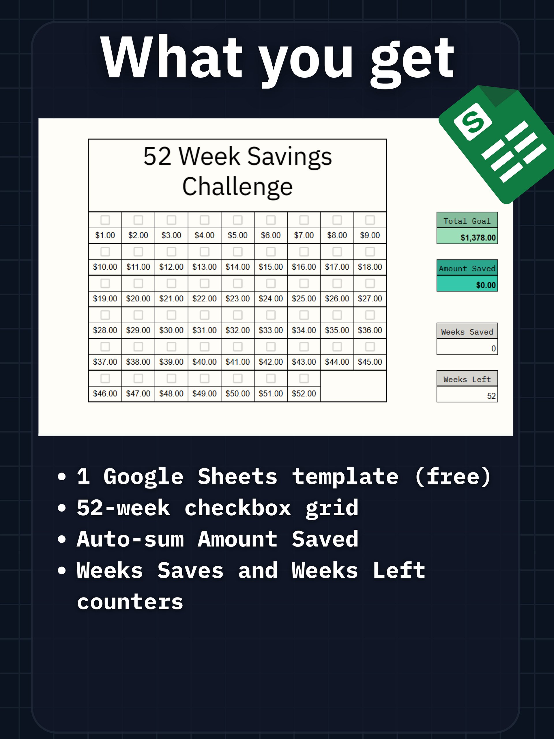 52-Week Savings Challenge (Free) product image (2)