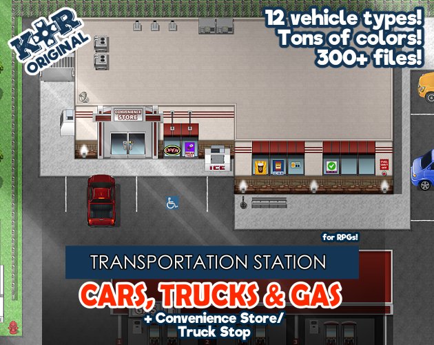 SAMPLE MAPS: Transportation Station - Cars, Trucks and Gas product image (1)