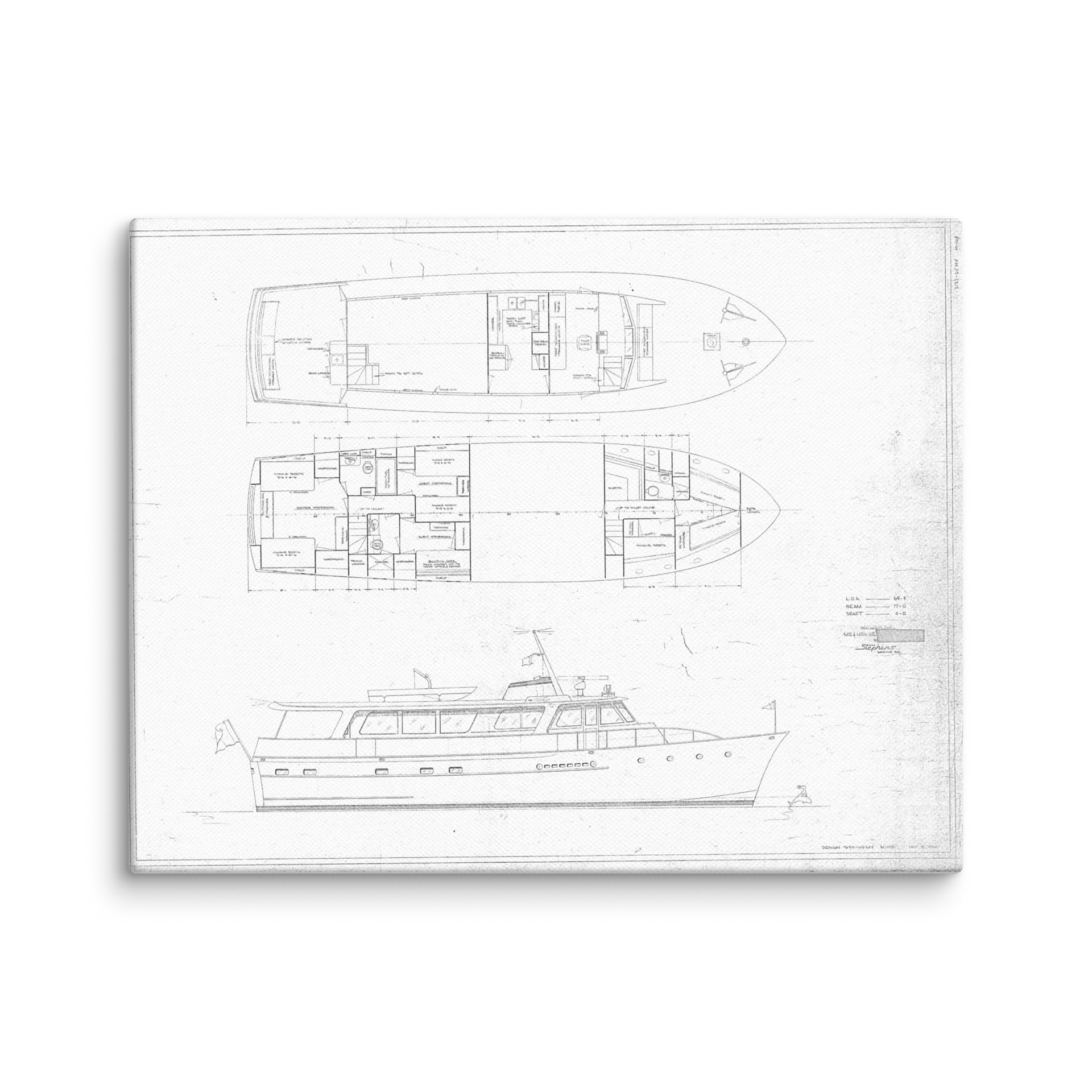 1969 Tangaroa Plans Canvas Print 11 x 14 product image (1)