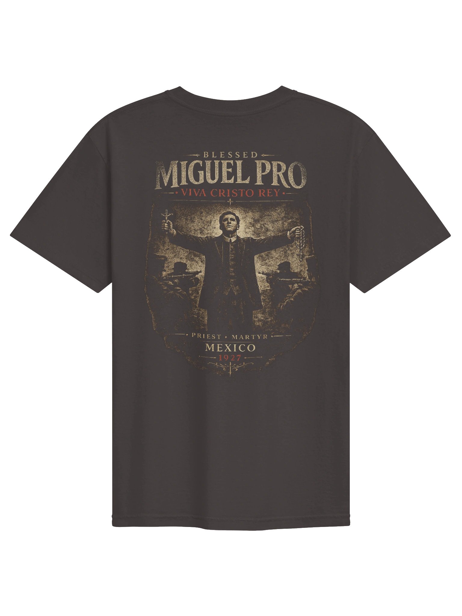 Blessed Miguel Pro — Viva Cristo Rey Heavyweight Tee product image (7)