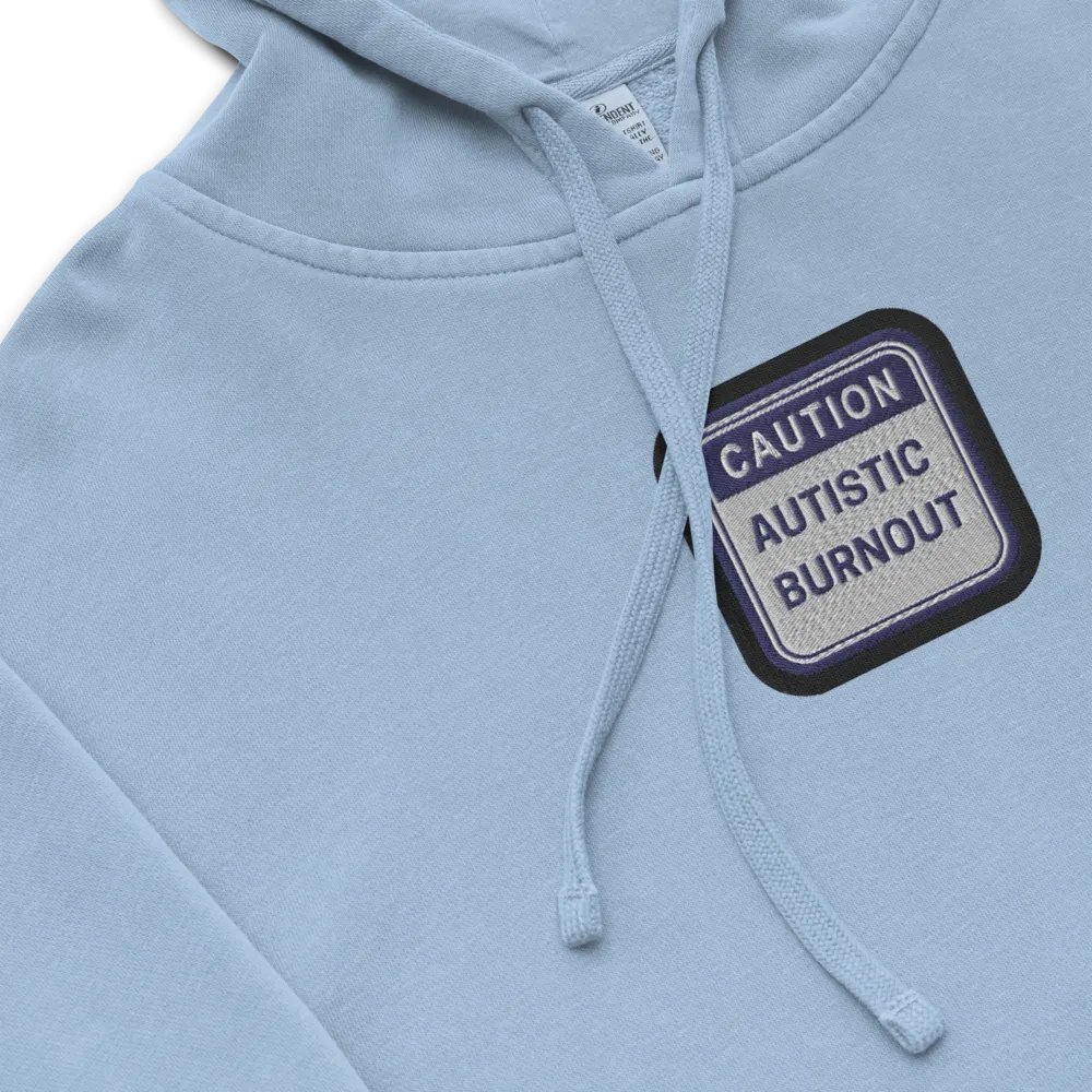 CAUTION: ASD BURNOUT embroidered pigment hoodie (navy bubble design) product image (1)