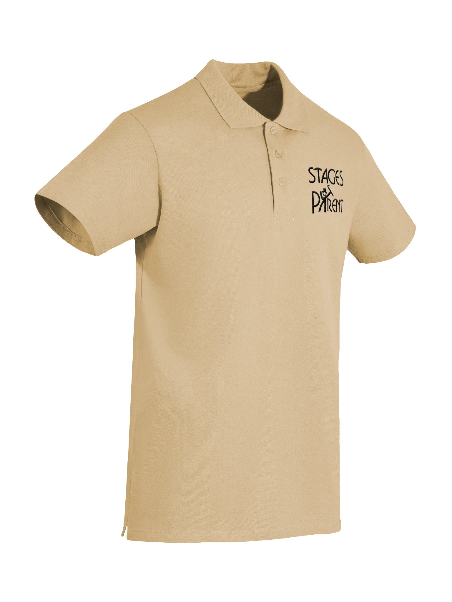 Unisex Light Polo Shirt - Black Embroidered "Stages Parent" product image (20)