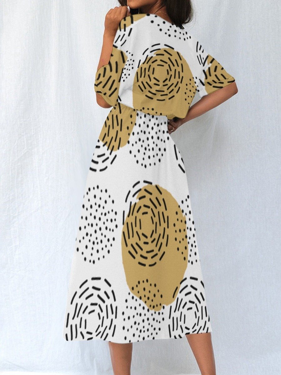Neutral Abstract Pattern Dress | Flowy Everyday Maxi Dress product image (4)