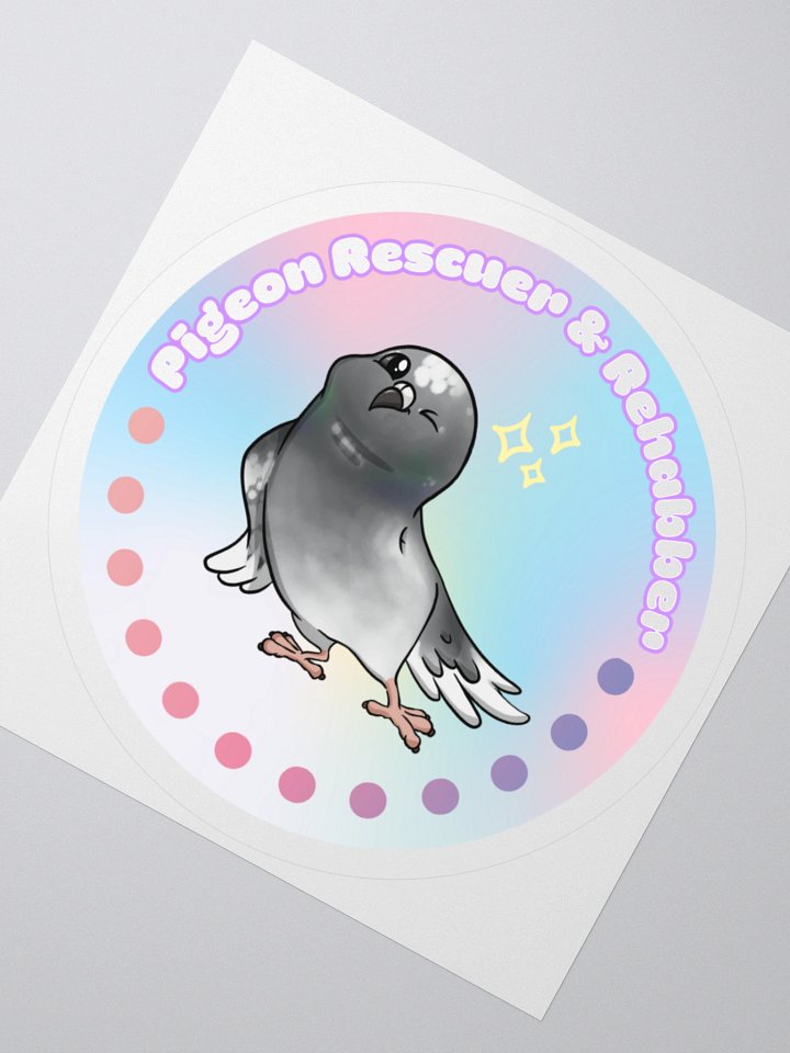 Kawaii Pigeon Rescuer & Rehabber Kiss-Cut Sticker product image (4)