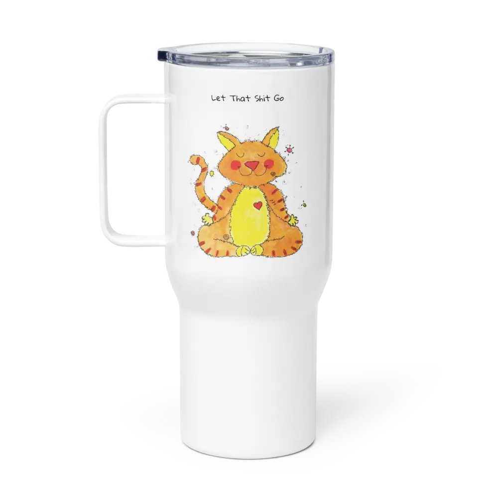 Ging Ging Meditating Cat Travel Mug with Handle product image (1)