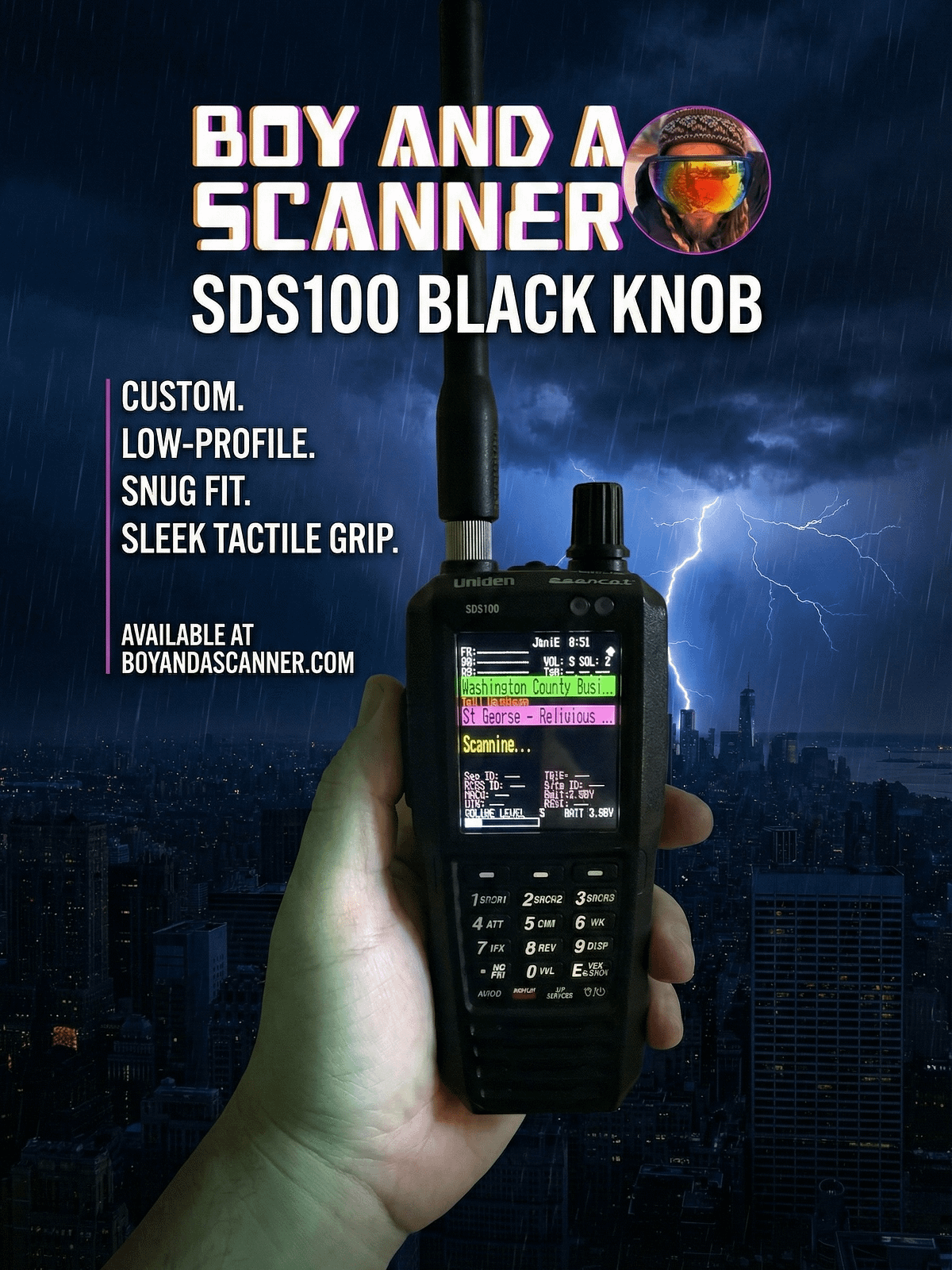 Boy and a Scanner BLACK Knob (Compatible with Uniden® SDS100) | Boy And ...