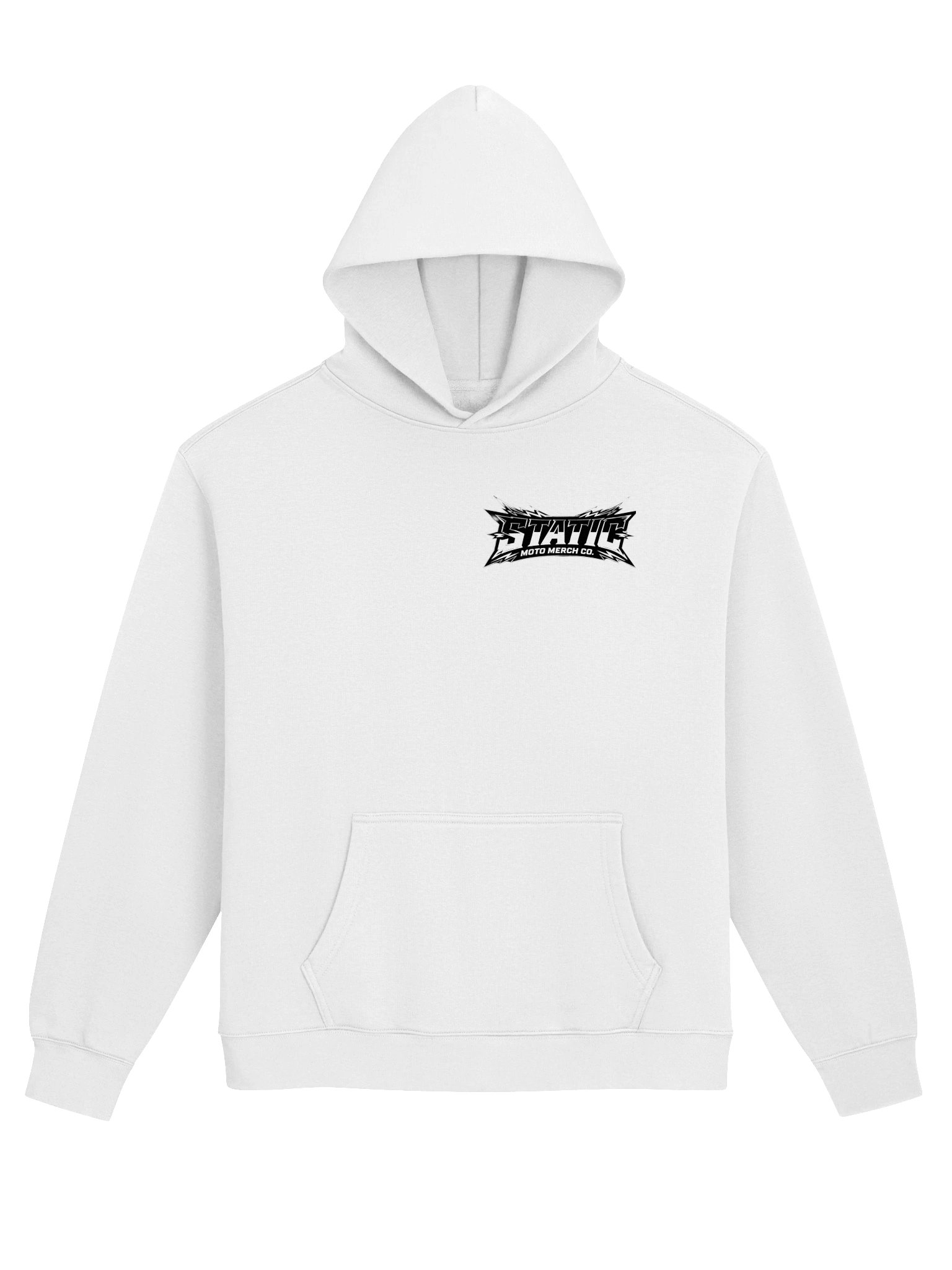 white unisex hoodie with black logo product image (1)