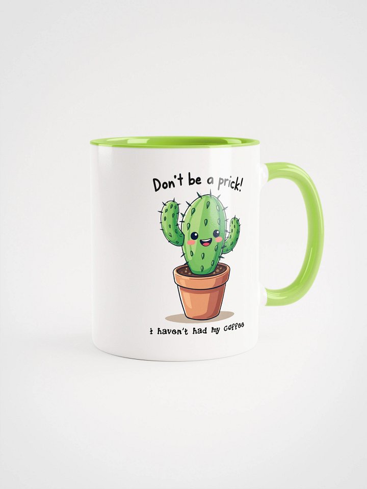 Don't be a PRICK! I haven't had my COFFEE Funny Cactus Mug Green Color Lined Ceramic Coffee Cup Mojave Desert Gifts product image (1)