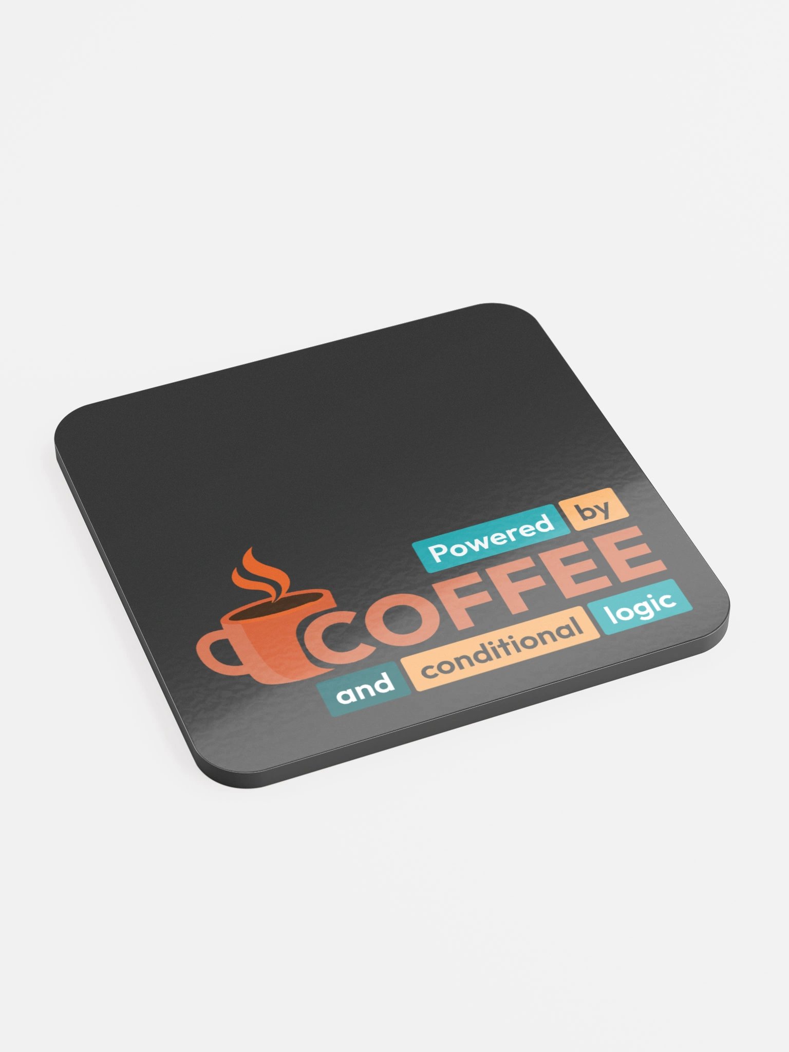 Powered by coffee - Dark Coaster product image (2)