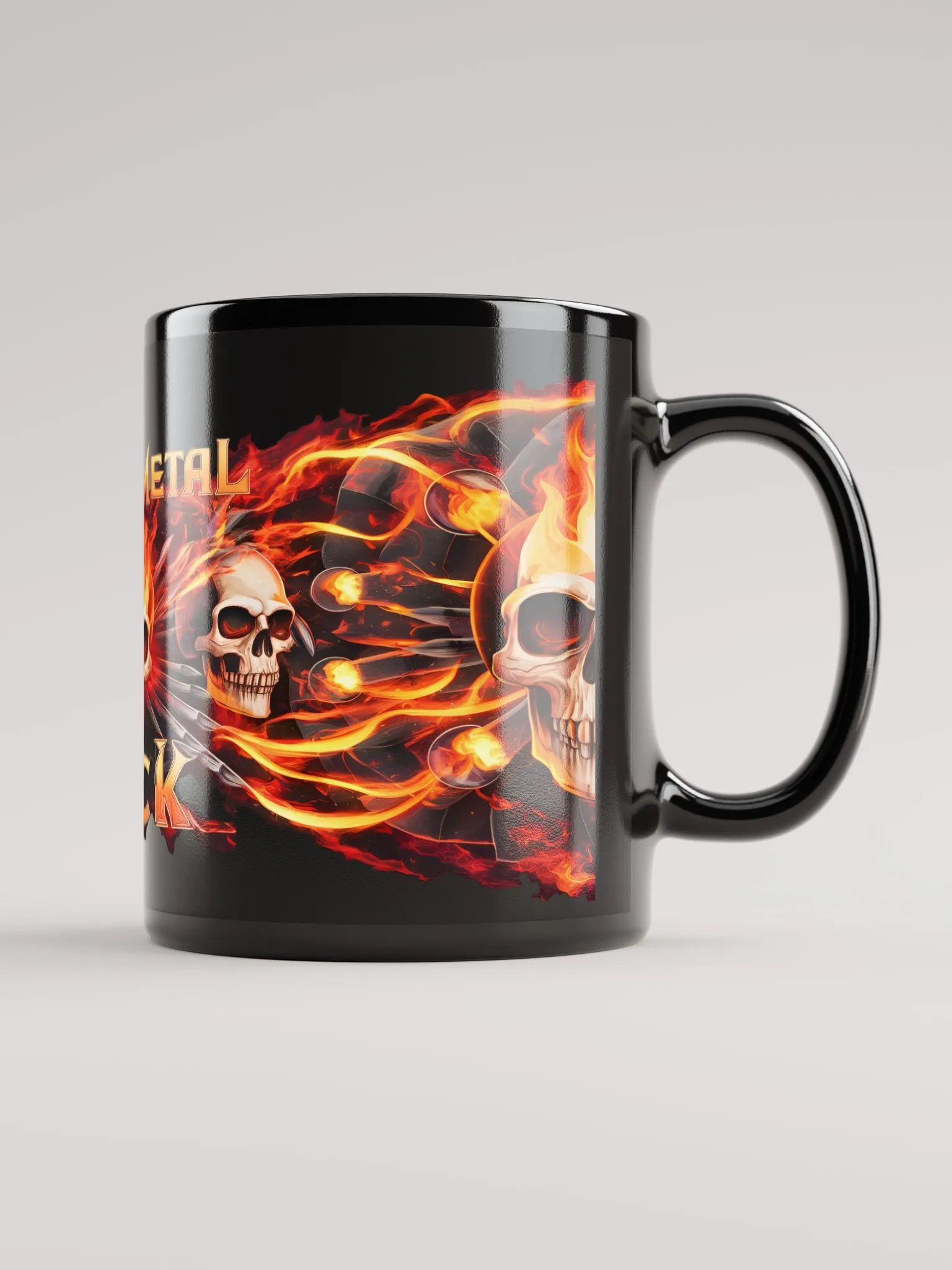 Flaming Skulls Black Mug product image (2)