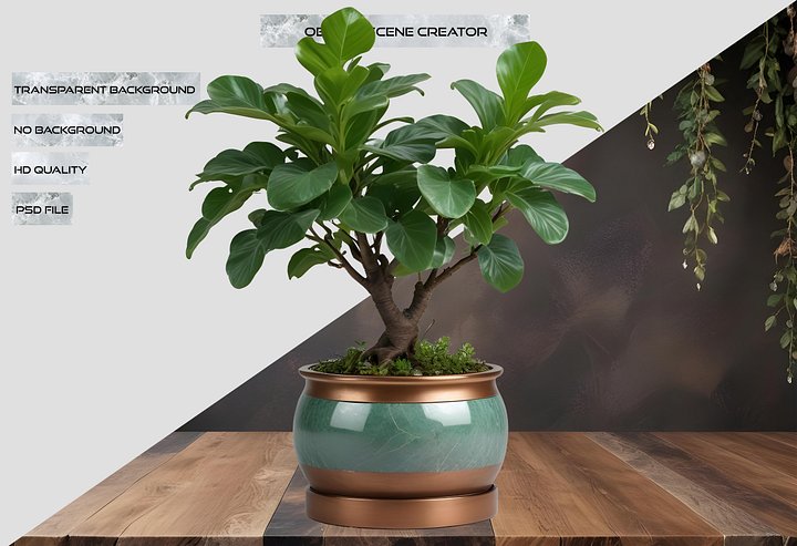 Jade Signature – Copper-Trimmed Planter PNG product image (2)