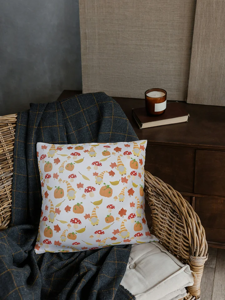 Fall with my Gnomies in White Pattern Pillow product image (1)