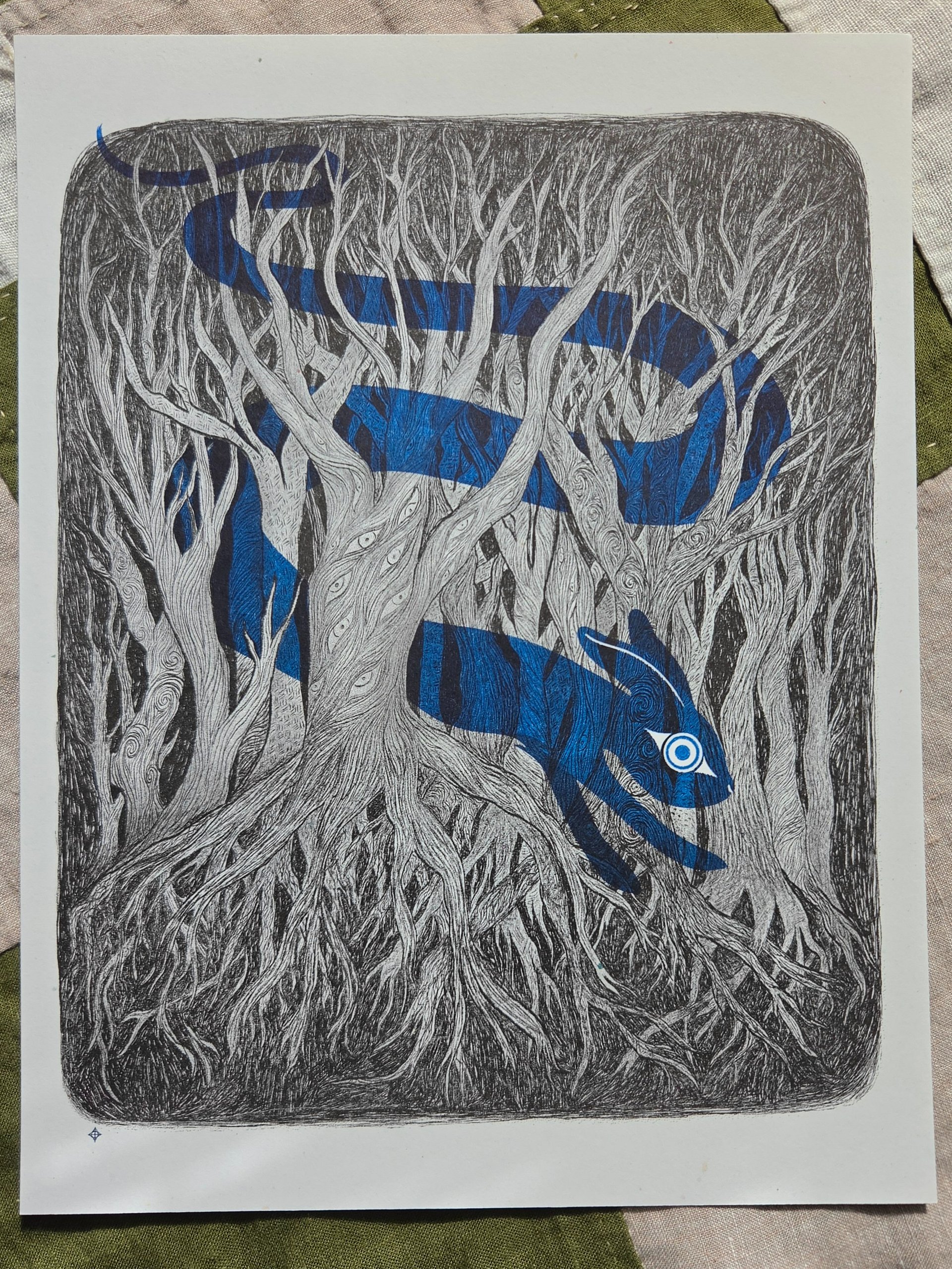 Through the Trees Riso Print product image (1)