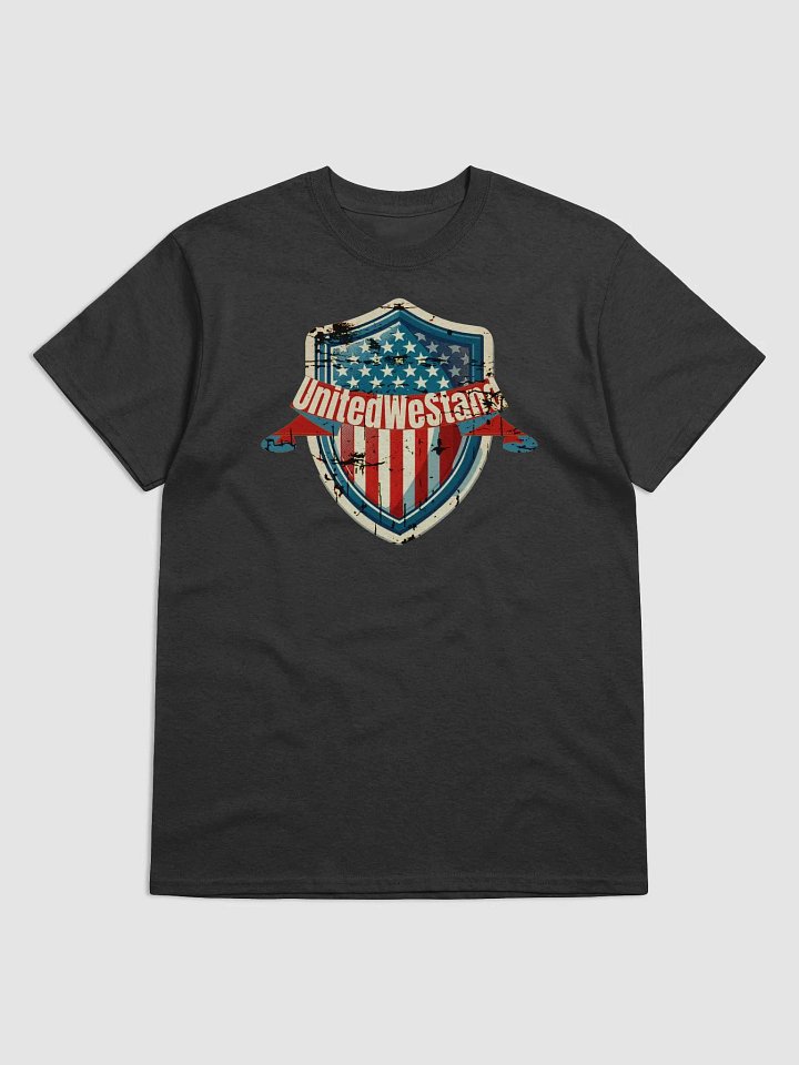 United We Stand – Distressed Patriotic Shield USA T-Shirt product image (1)