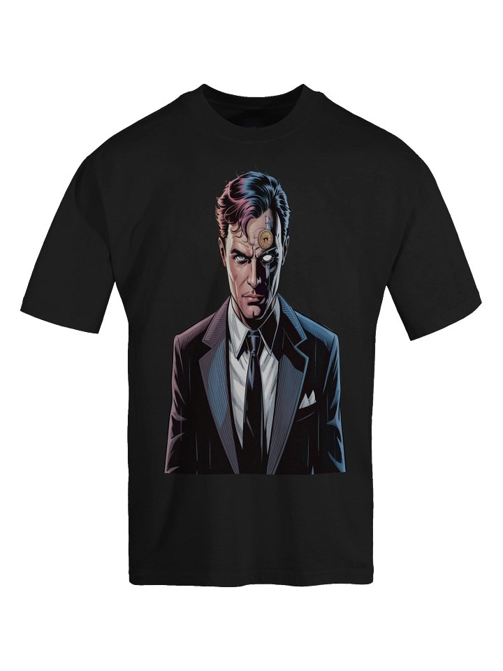 Two-Face Eclipse Portrait Oversized Faded T-Shirt product image (1)