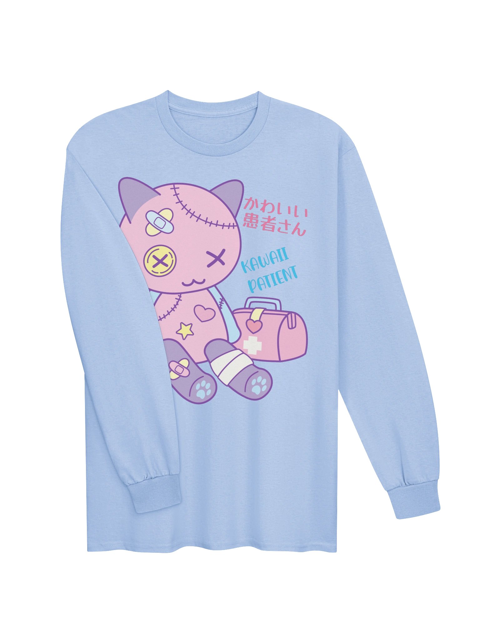Kawaii Patient Toy Cat - Unisex Adult Long Sleeve T-shirt product image (2)