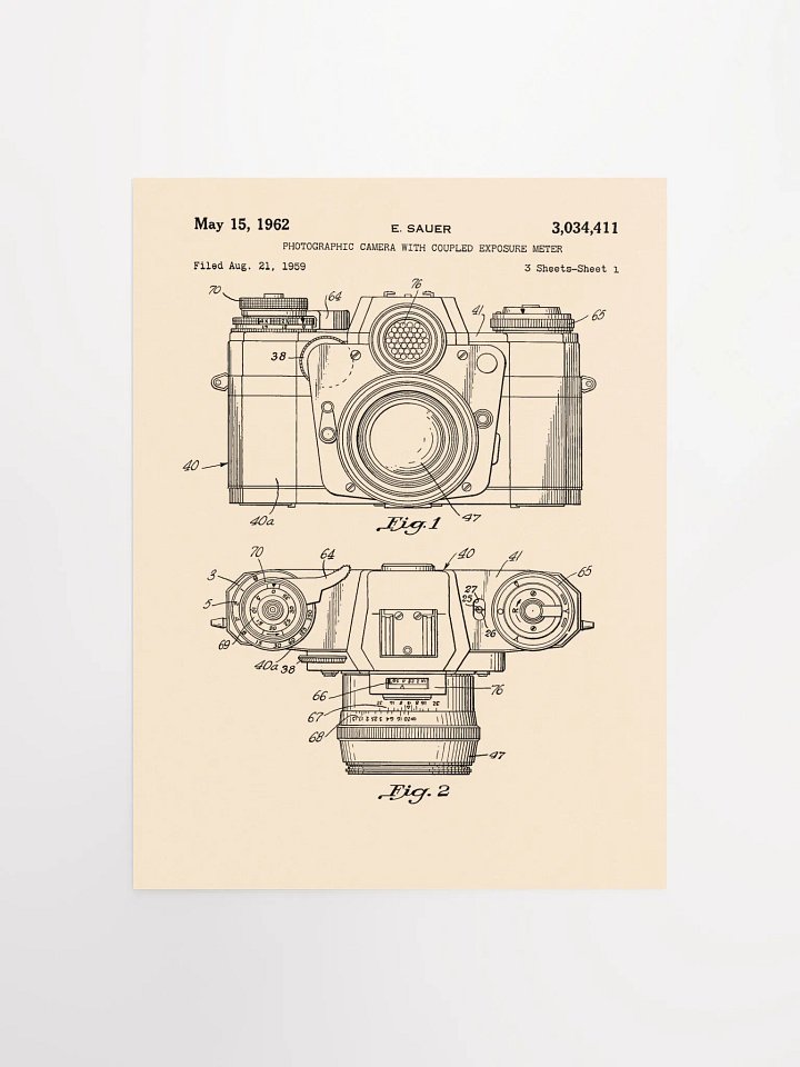 Vintage camera patent print product image (1)