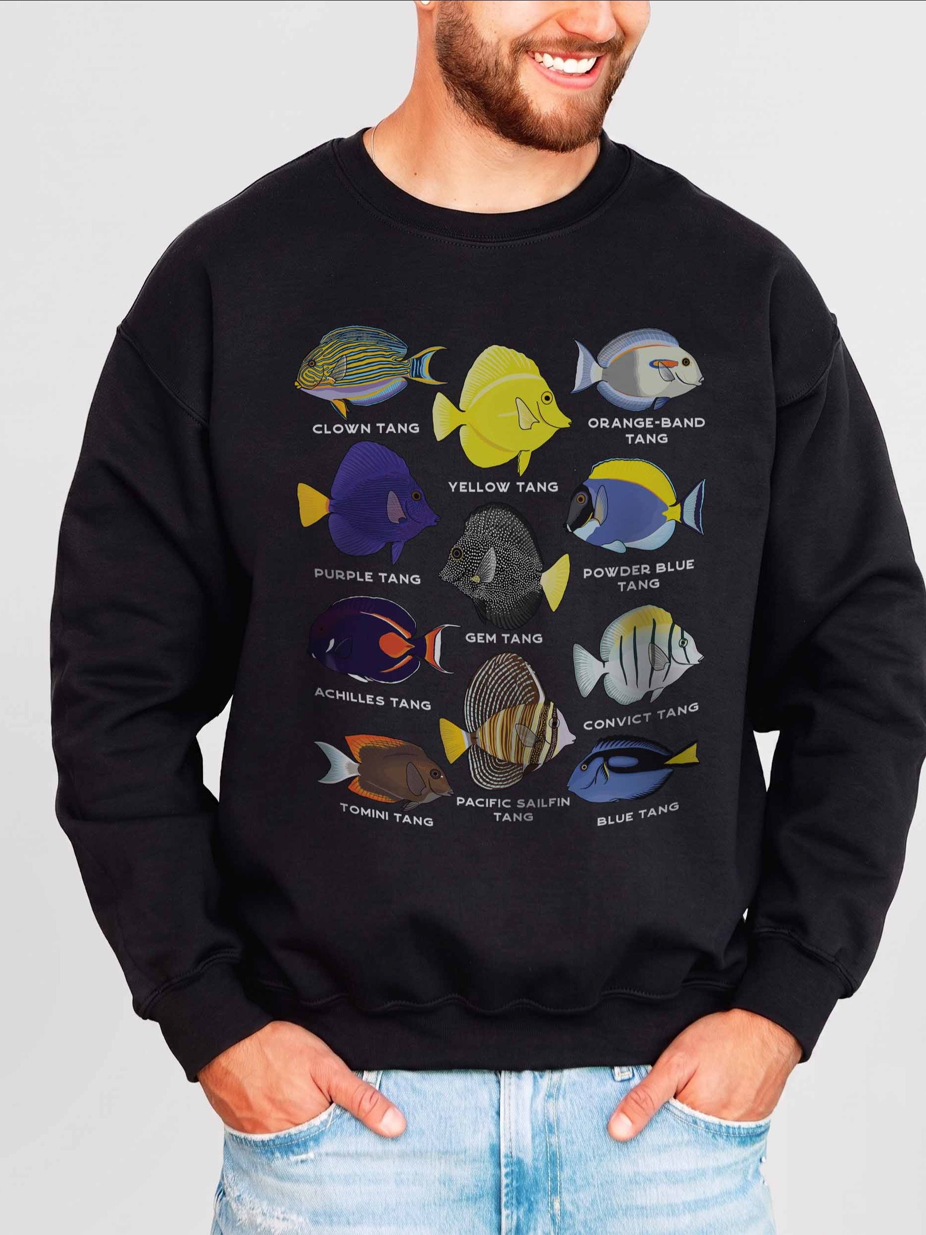 Tang Police(Front and Back Prints) Sweatshirt for Reef Aquarium Lovers product image (3)