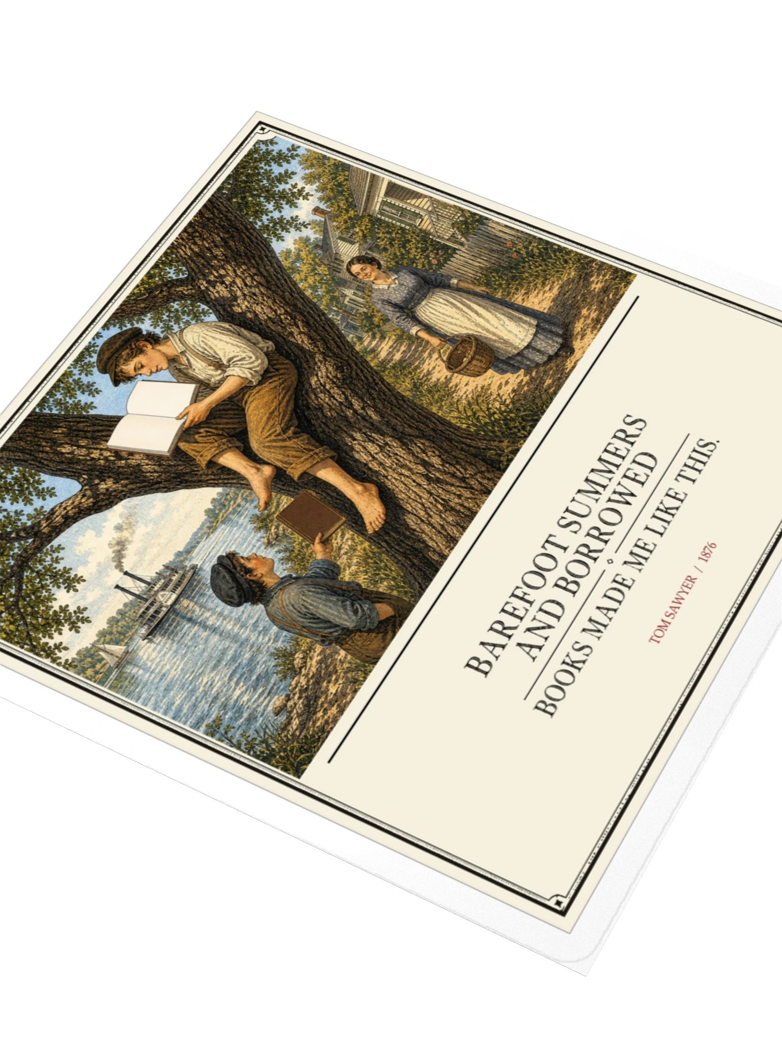 Barefoot Summers Borrowed Books Made Me Like -- The Adventures of Tom Sawyer Sticker product image (3)