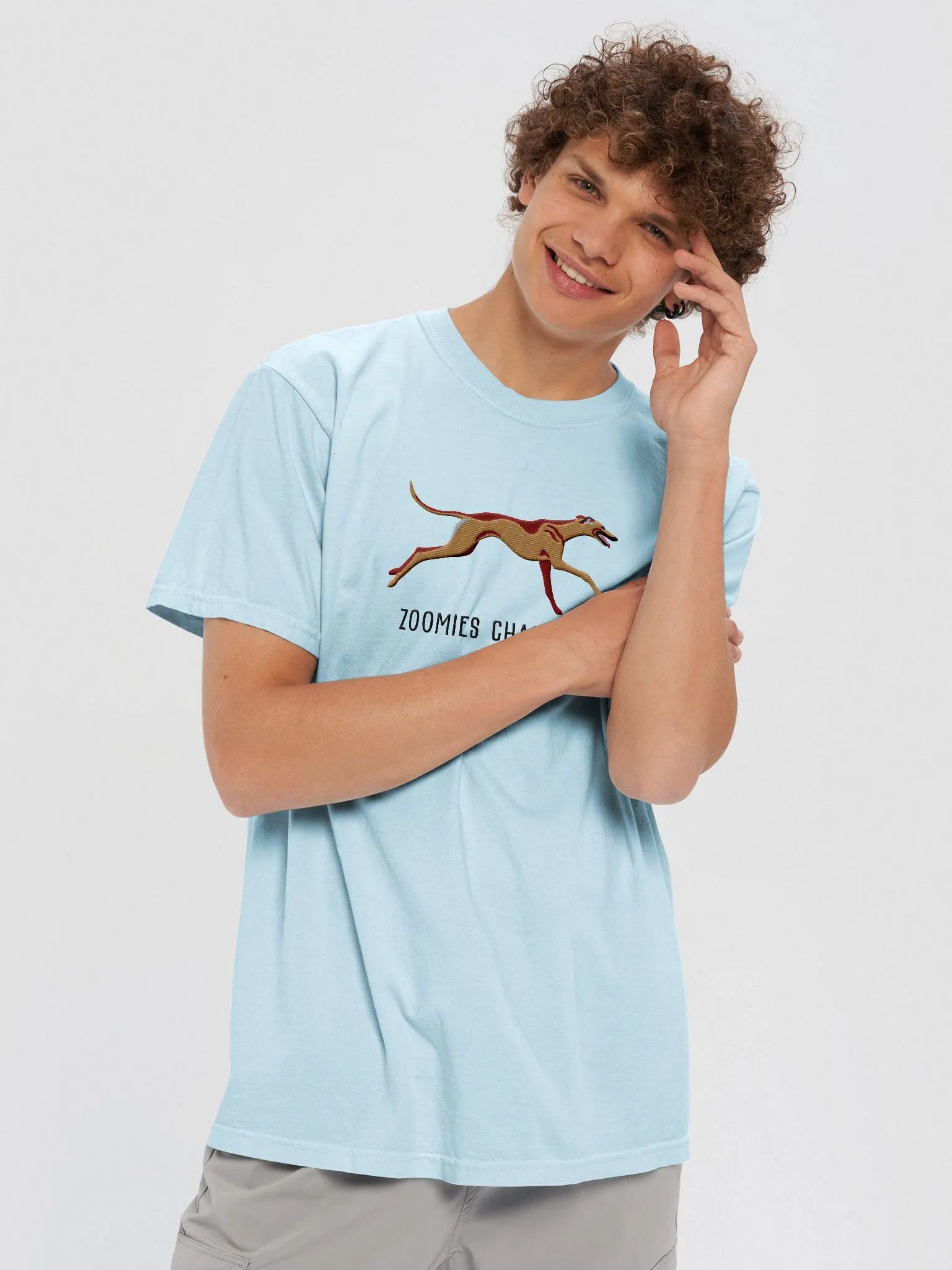 Zoomies Champion T-Shirt(Embroidered) of a Greyhound product image (8)