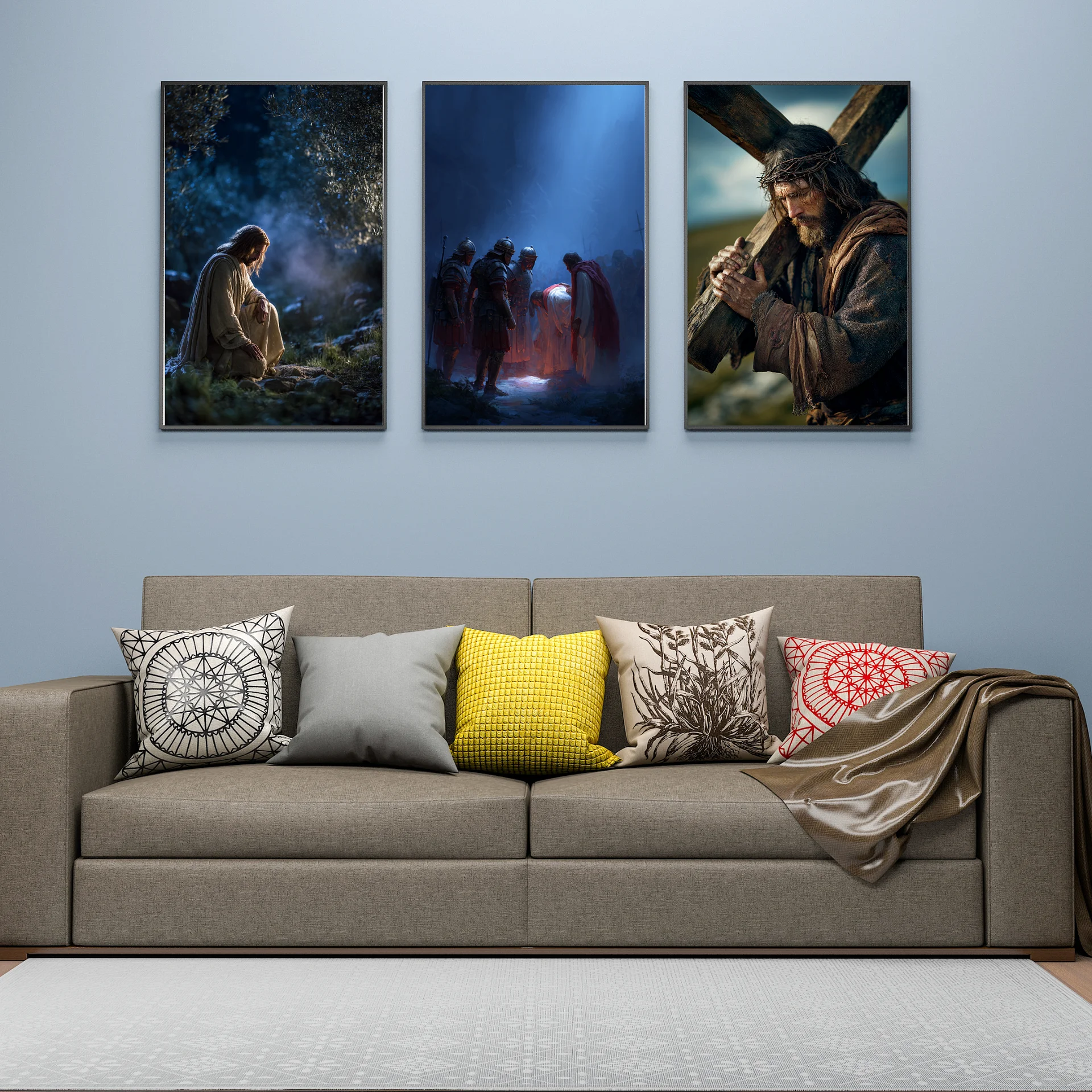 Jesus Crucifixion Wall Art Set | 5-Piece Christian Decor Printable product image (6)