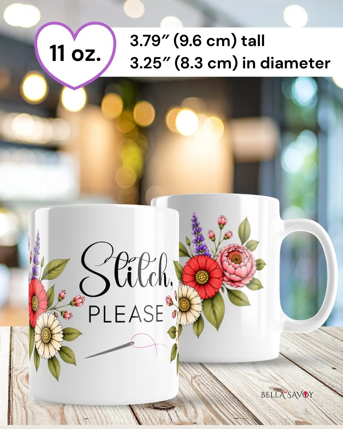 Stitch, Please Floral Mug for Stitch Craft Lovers product image (3)