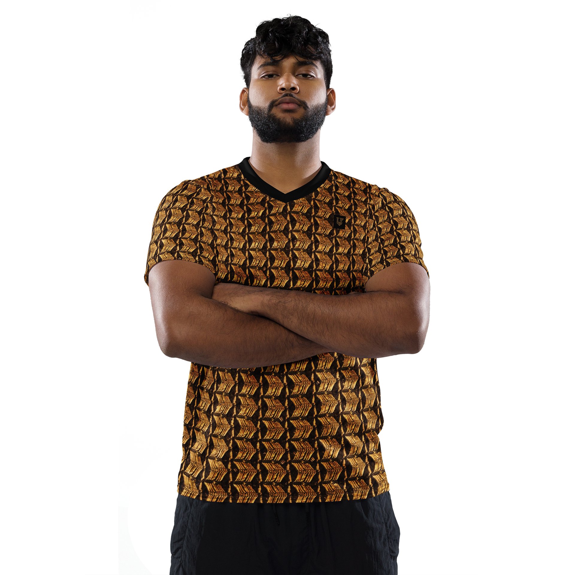Lafate Store Designer Full Print Shirt Bronze Metal product image (2)