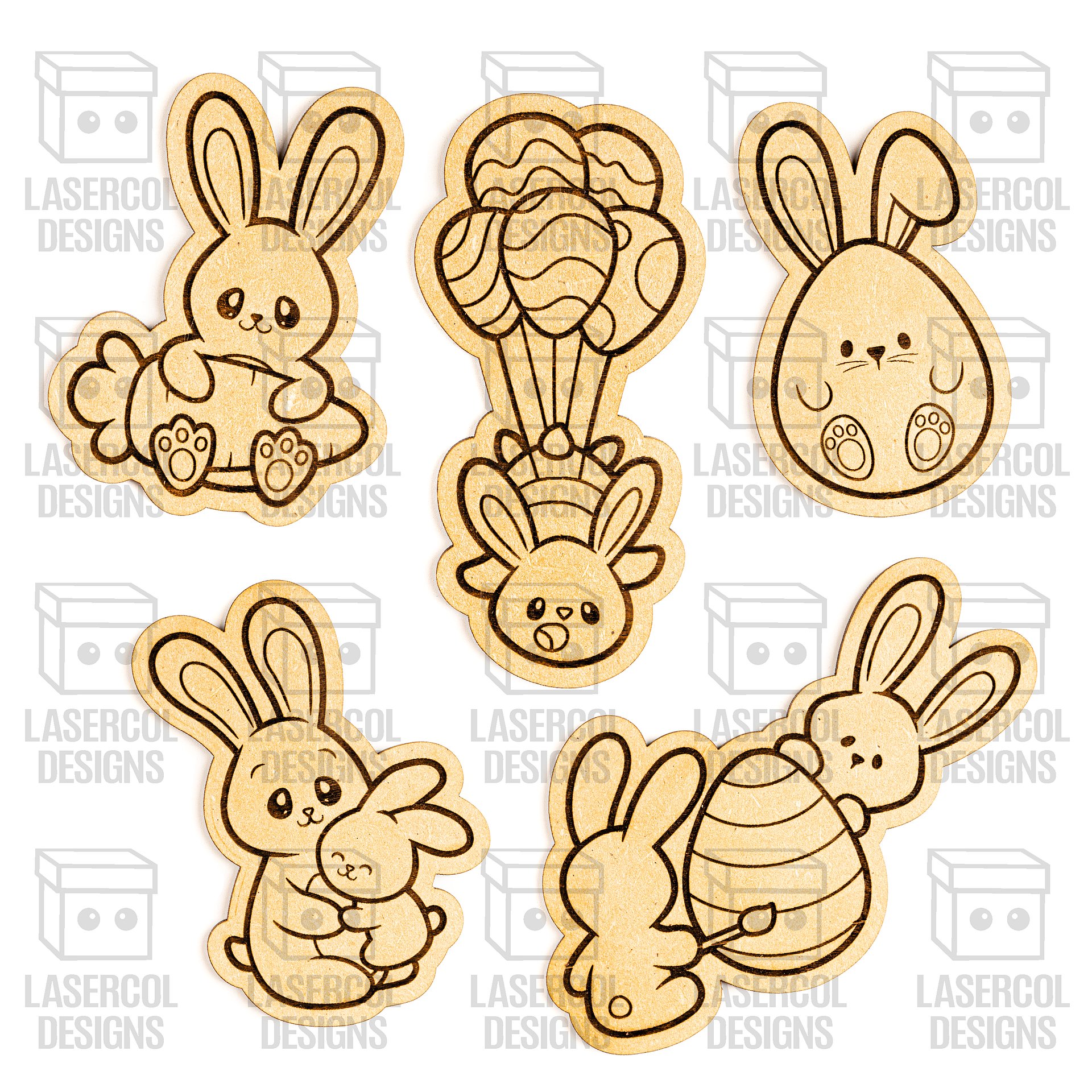 Easter Bunny Paint Kit DIY Cut Outs Set 8 - Laser Cut Files product image (3)