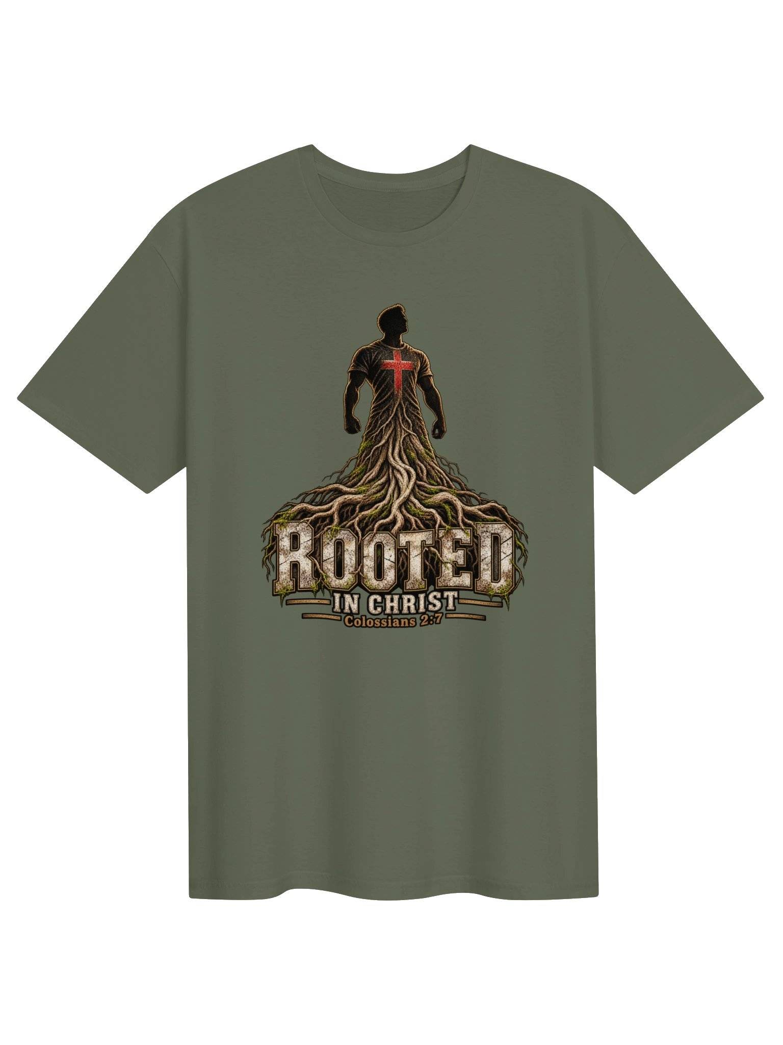 Rooted in Christ Men’s Tee | Colossians 2:7 product image (51)