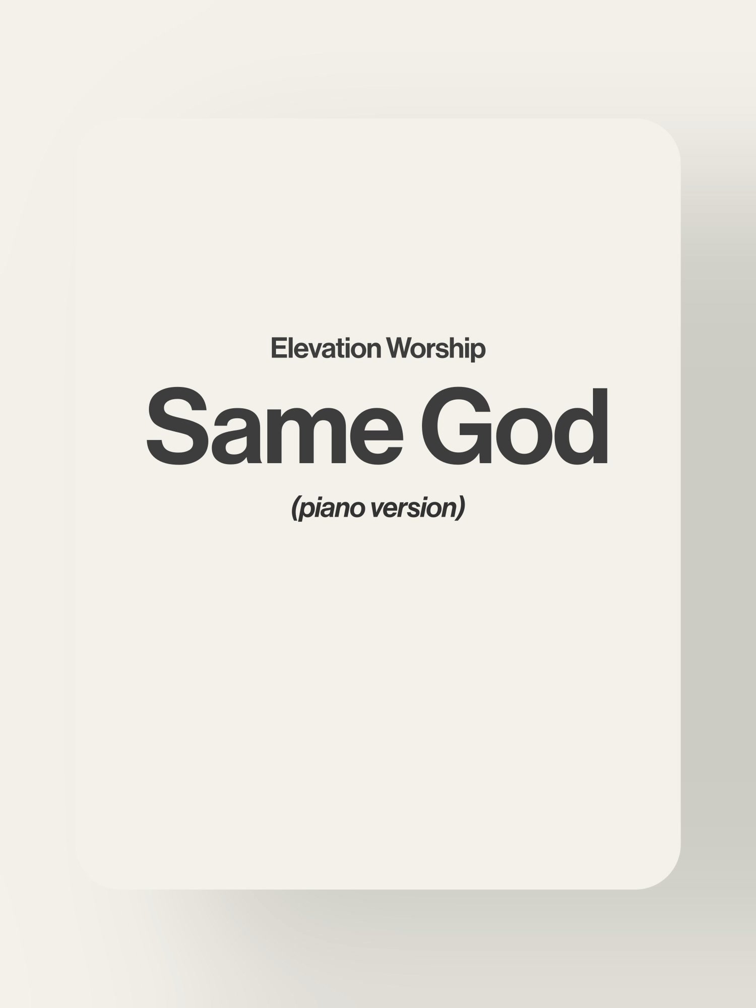 Same God - Elevation Worship product image (1)