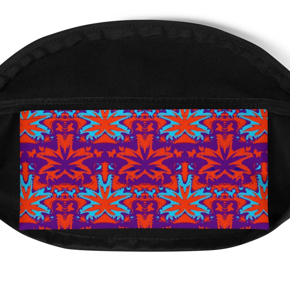 Pot Leaf Fanny Pack, Cannabis Art 420 Fashion, Orange Purple Blue Stoner Bag product image (4)