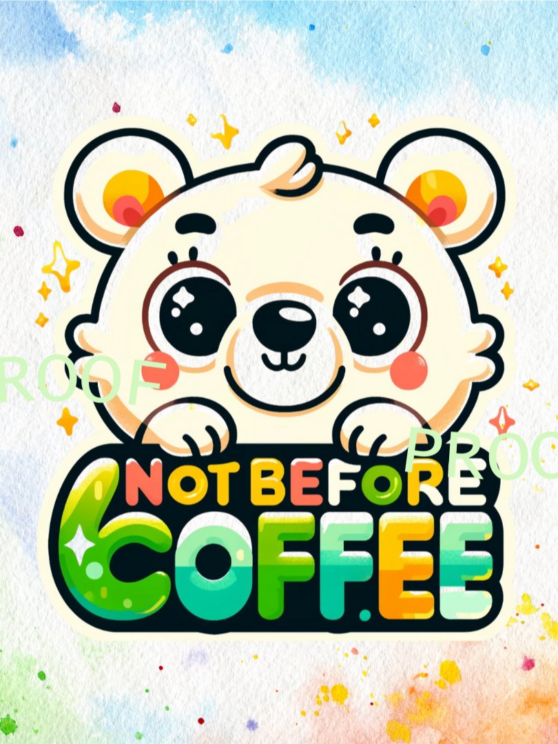 Not Before Coffee Bear – Instant Download Graphic Design product image (1)