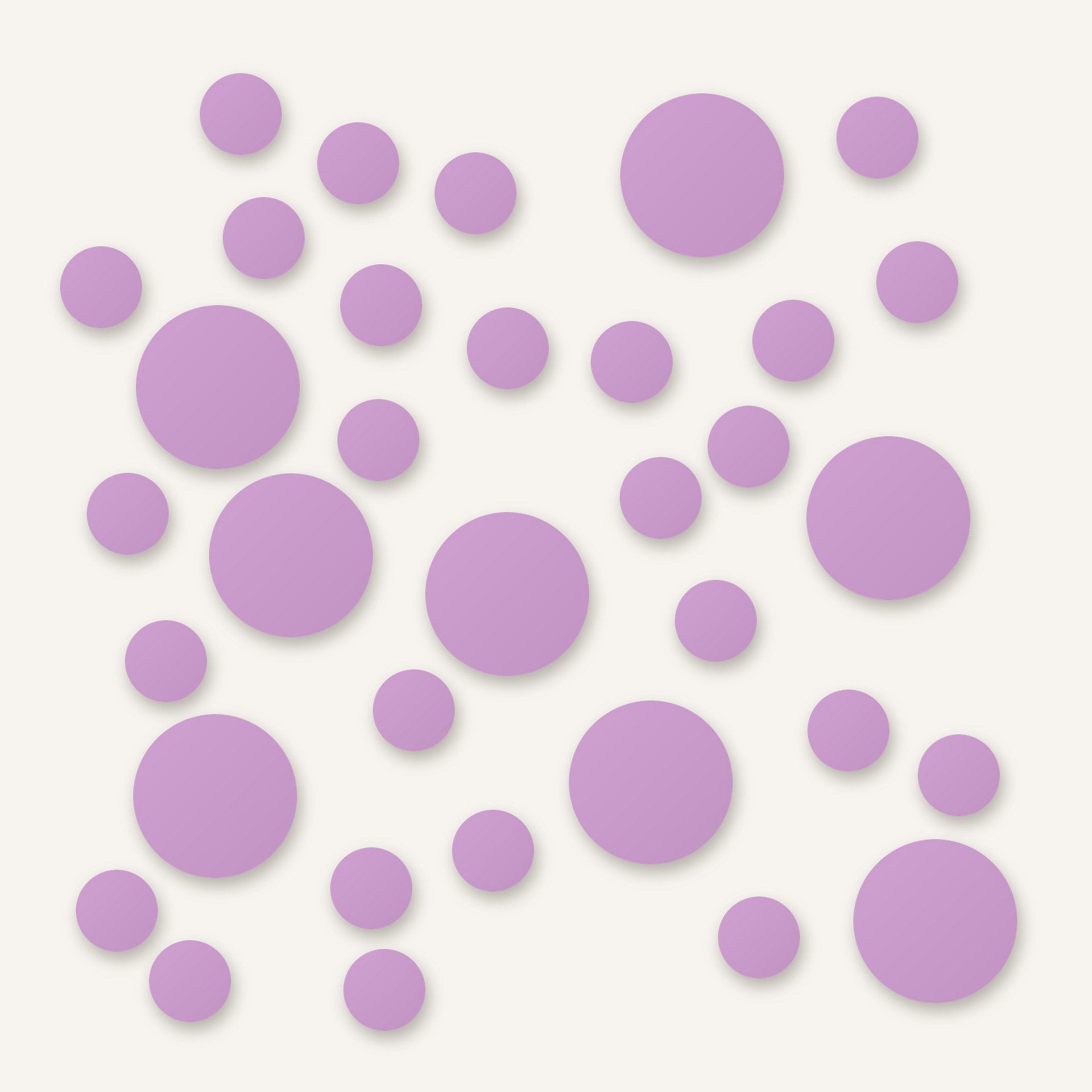 Lilac Polka Dot Wall Decals, 2" and 4" Vinyl Circle Stickers, Removable Dot Decals for Nursery, Kids Room, Playroom product image (1)