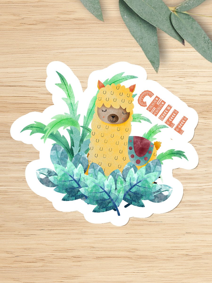 Chill Cute Llama Vinyl Sticker product image (1)