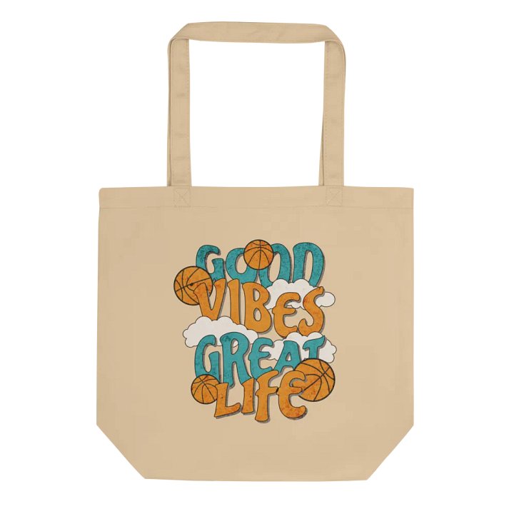 Good Vibes Great Life Basketball Tote Bag product image (1)