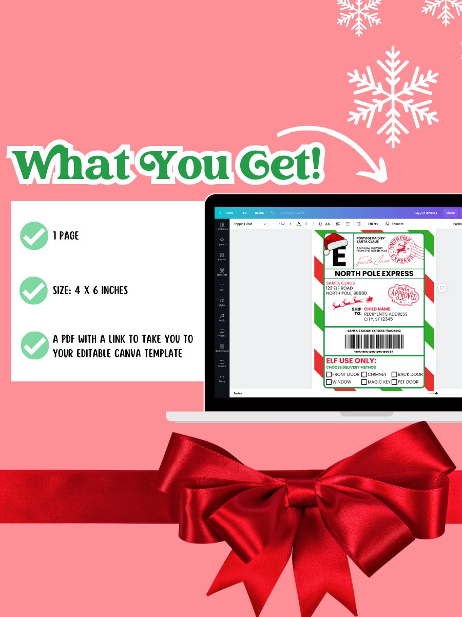 SANTA EDITABLE SHIPPING LABEL product image (3)