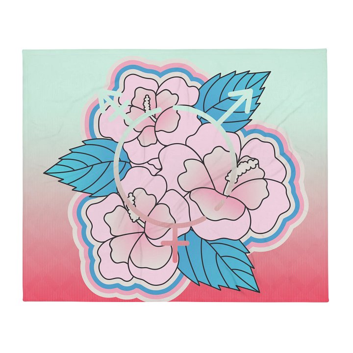 LGBTQIAP2S+ 2025, Trans Flower with Symbol, Blanket product image (2)