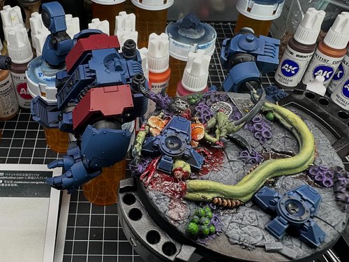 WIP of the Mecha May project I’m close to being done with. Used some spare Ravener bits and apoxie sculpt to make an extermin...
