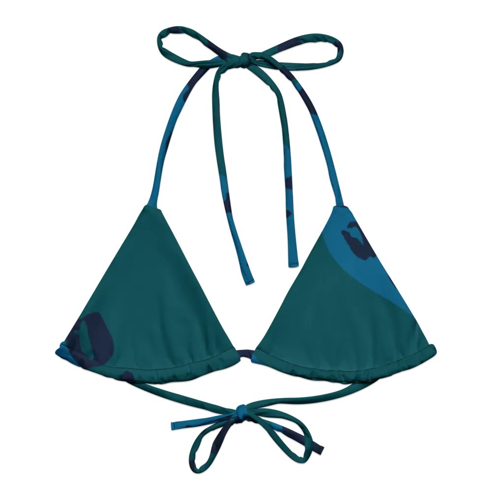 Flowing Teal Leopard All-Over Bikini Top product image (3)