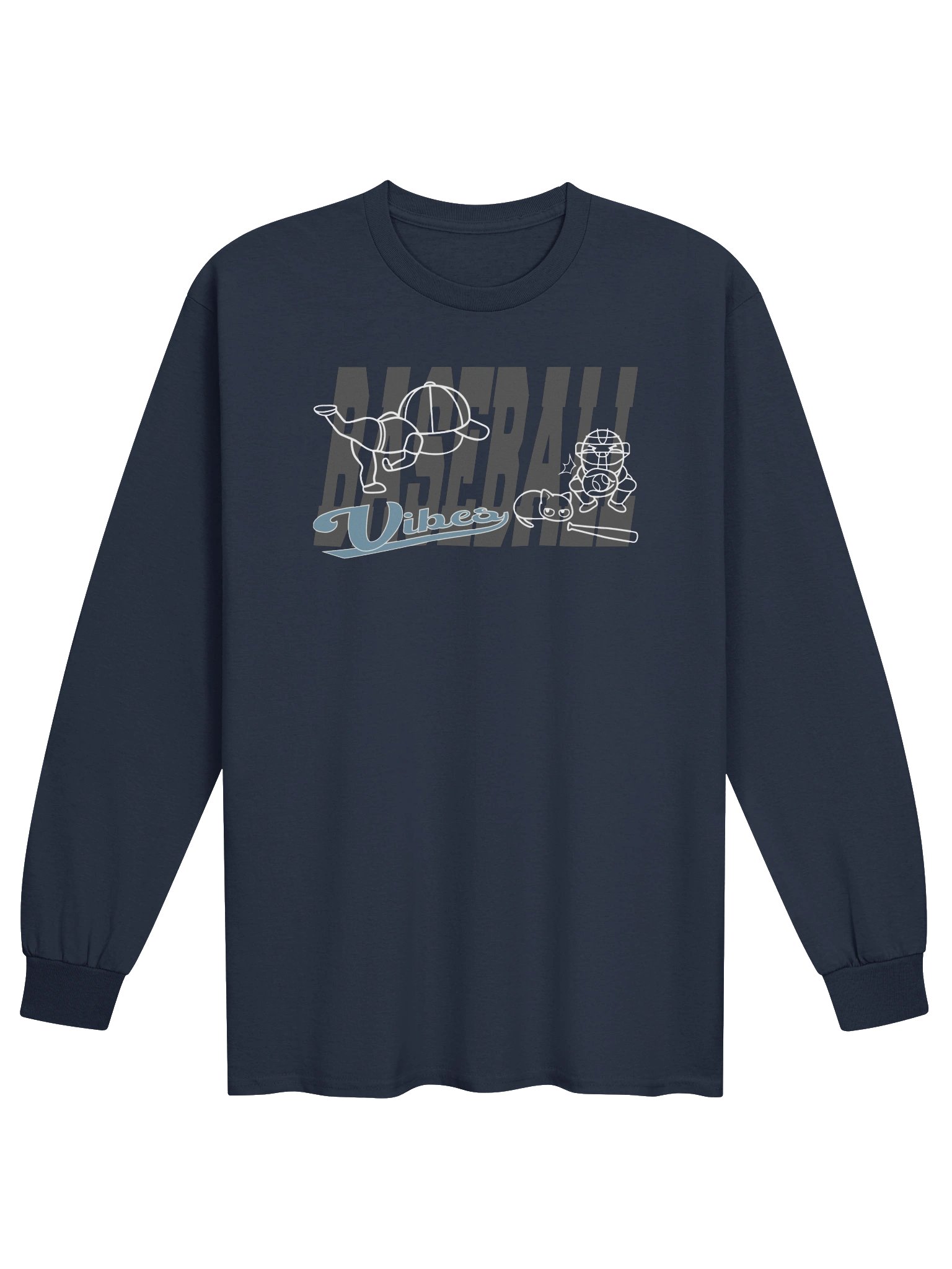 Baseball Cat (Baseball Vibes) - Unisex Adult Long Sleeve T-shirt product image (4)