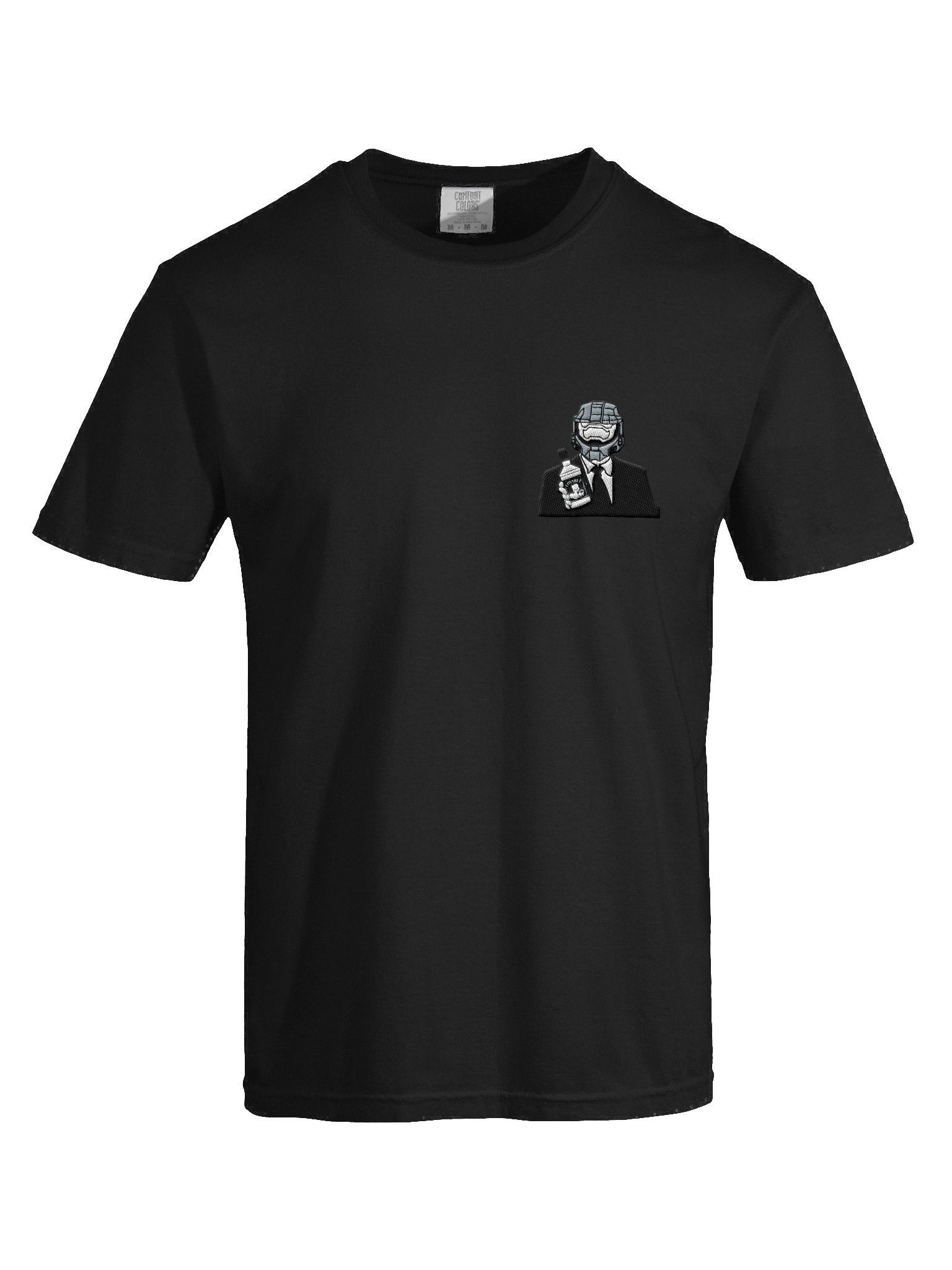 Lovable Classic White Black Embroidered Tee product image (7)