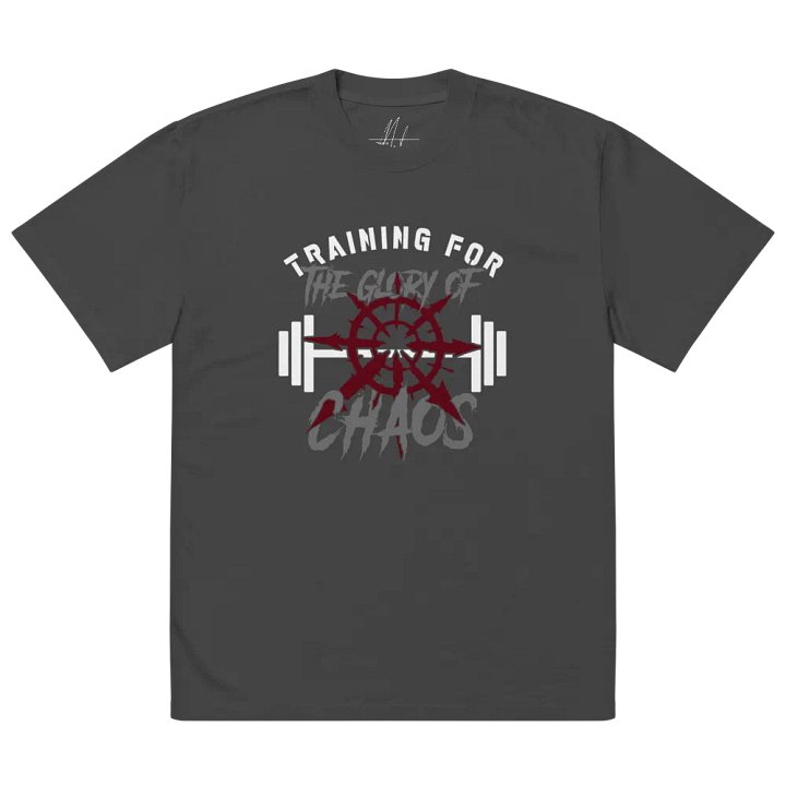 Training for the Glory of Chaos Oversized Unisex Gym T-Shirt | Warhammer 40K Chaos Inspired product image (4)