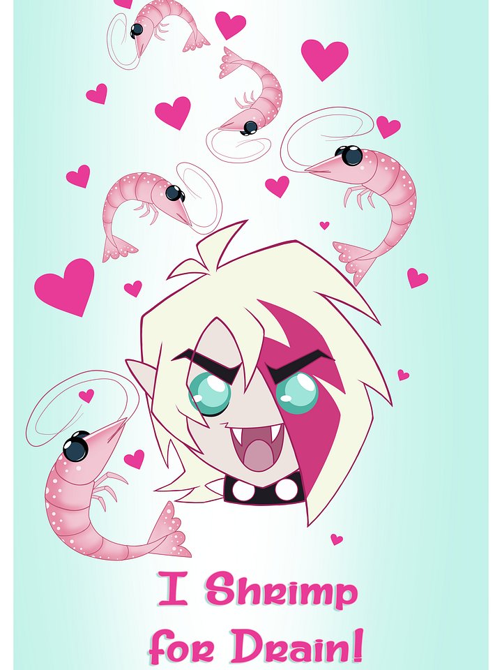 4" I Shrimp for Drain Sticker product image (1)