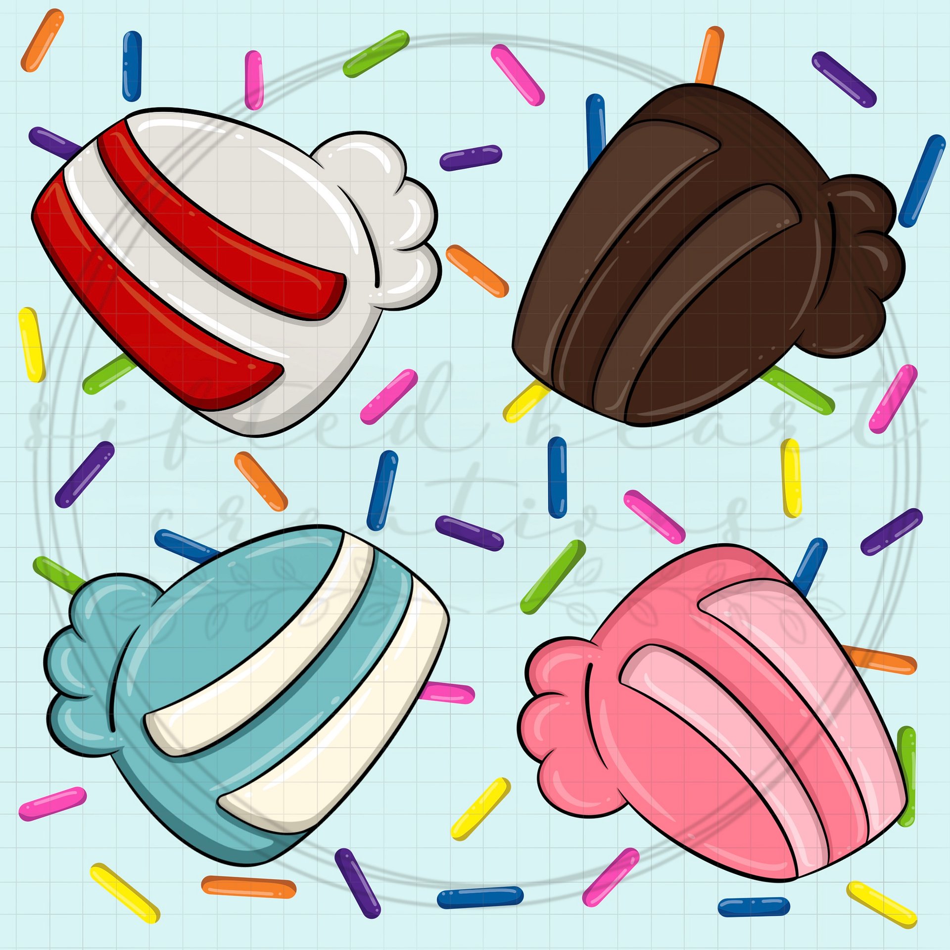 Birthday Cake Slices Seamless Pattern product image (1)