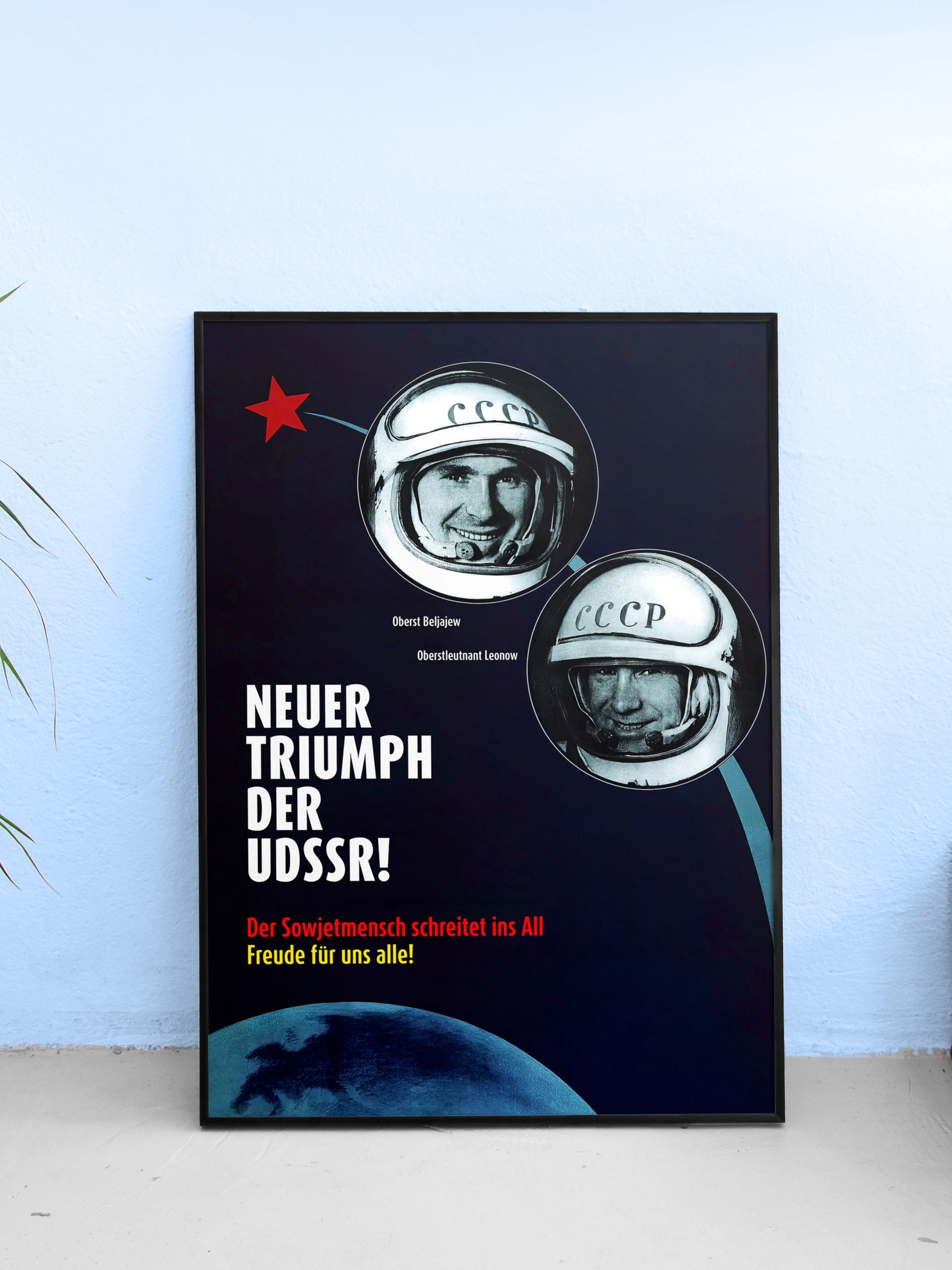 Neuer Triumph Der UDSSR!, GDR/USSR 1965 — Soviet vintage space art poster, soviet retro poster product image (1)