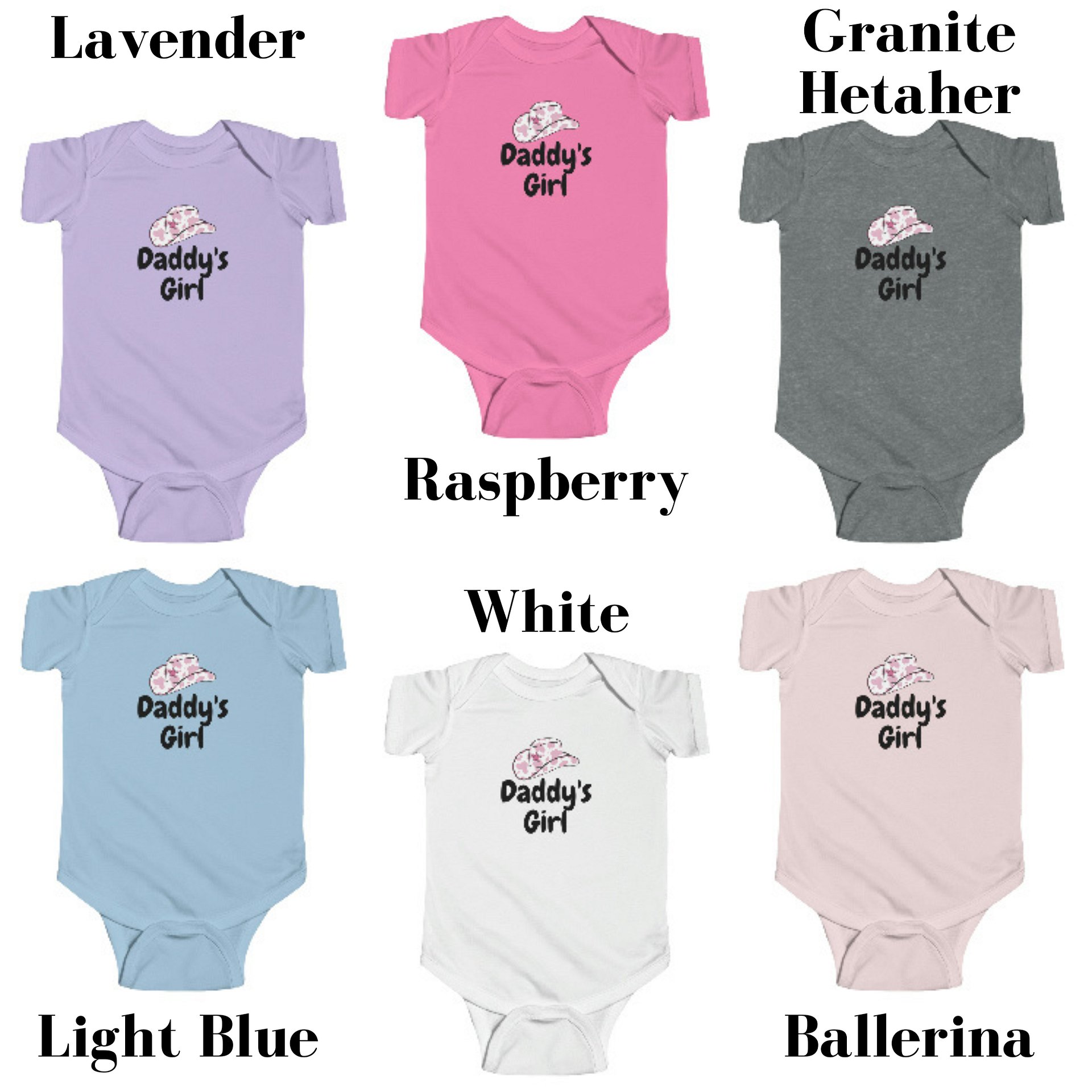 Daddy’s Girl Cowboy Hat Onesie - Country Western Baby Outfit - Pink Cowgirl Baby Clothes - Gift for New Dad product image (3)