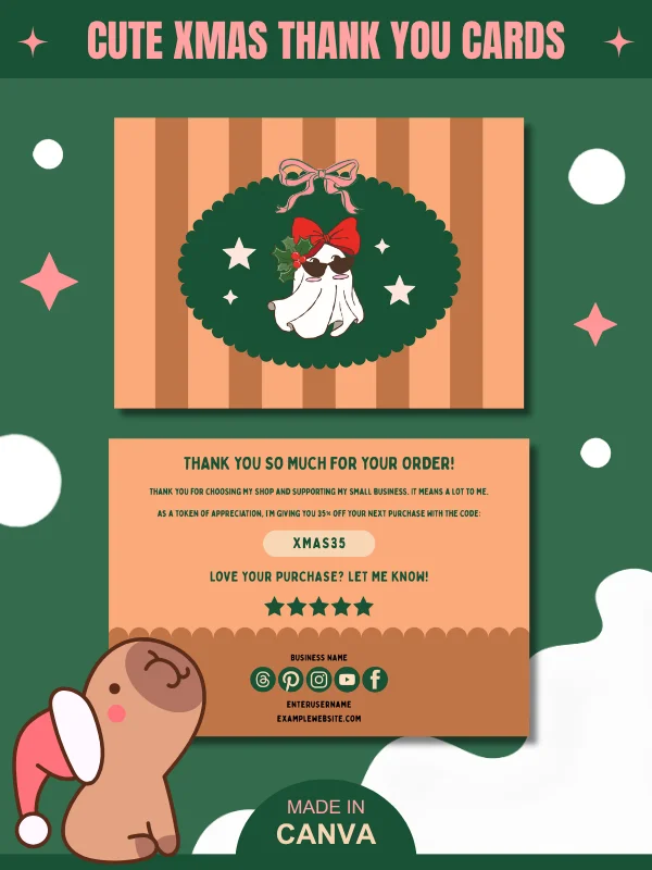 Cute Coquette Christmas Etsy Listing Templates (Canva) product image (12)