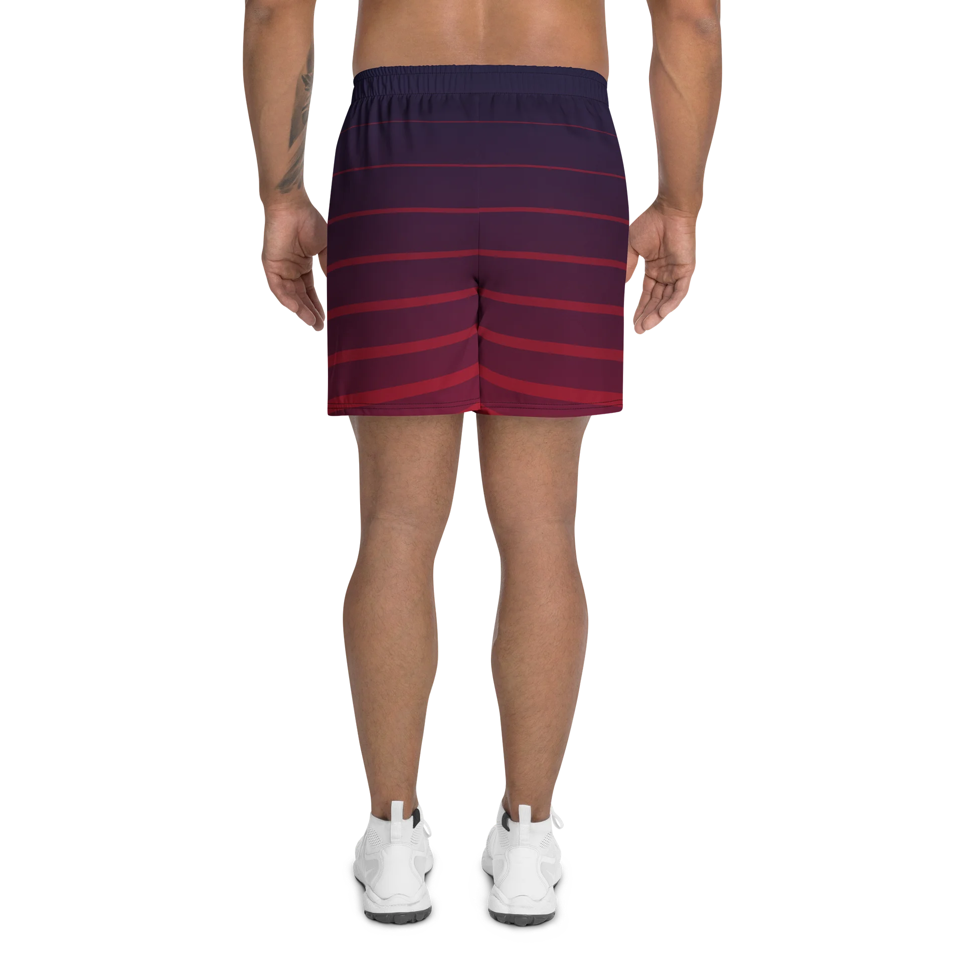 Purple Red Abstract Athletic Long Shorts product image (4)