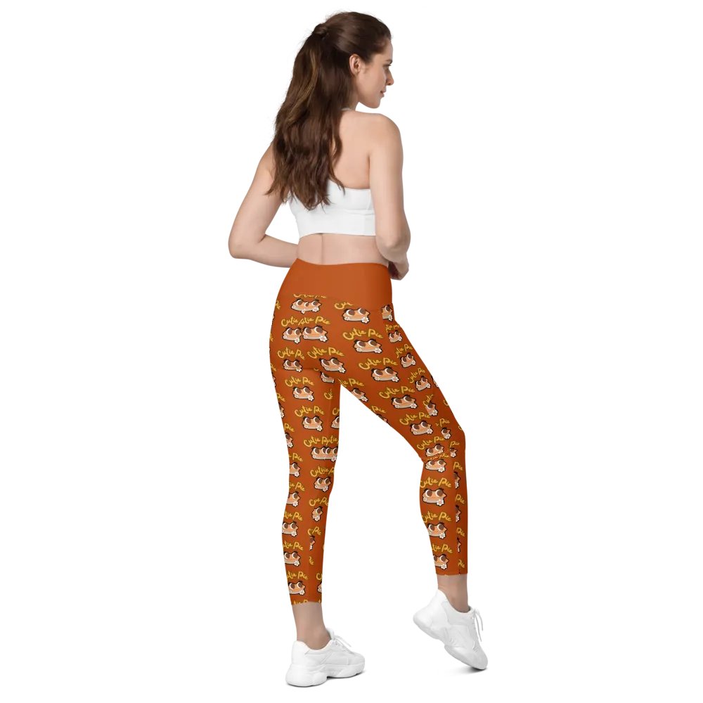 Cutie Pie Orange Print Leggings with Pockets product image (7)