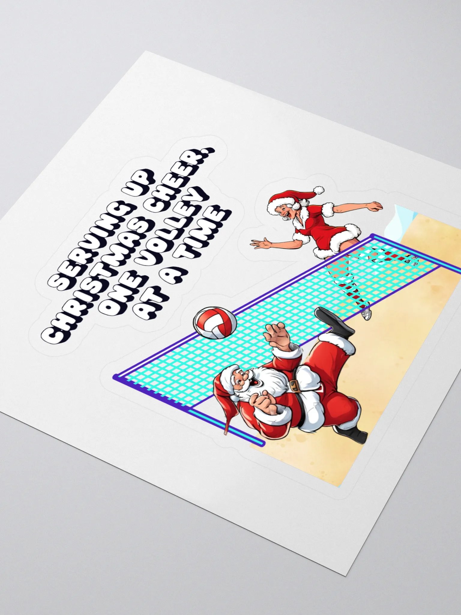 Serving Up Christmas Cheer, One Volley At A Time Sticker product image (3)